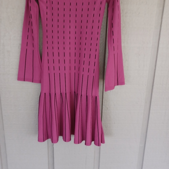 Prabal Gurung Women Striped Off Shoulder Dress Size 0 Knit Long Sleeve Preppy - Picture 7 of 14